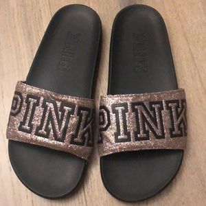 VS PINK Glitter Slides